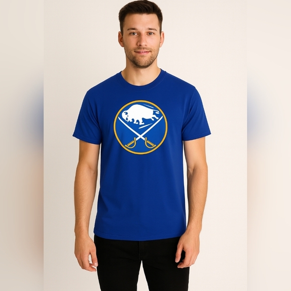 NWT Buffalo Sabres Royal Blue Logo Tee XL NHL Fan Shirt Short Sleeve Unisex - Picture 4 of 4